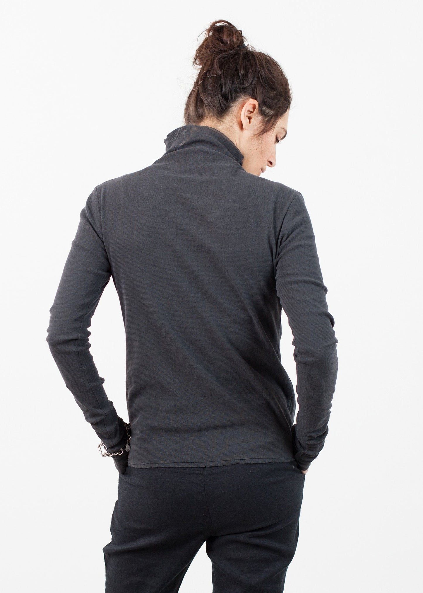 Langes Baumwoll-T-Shirt in Tinte